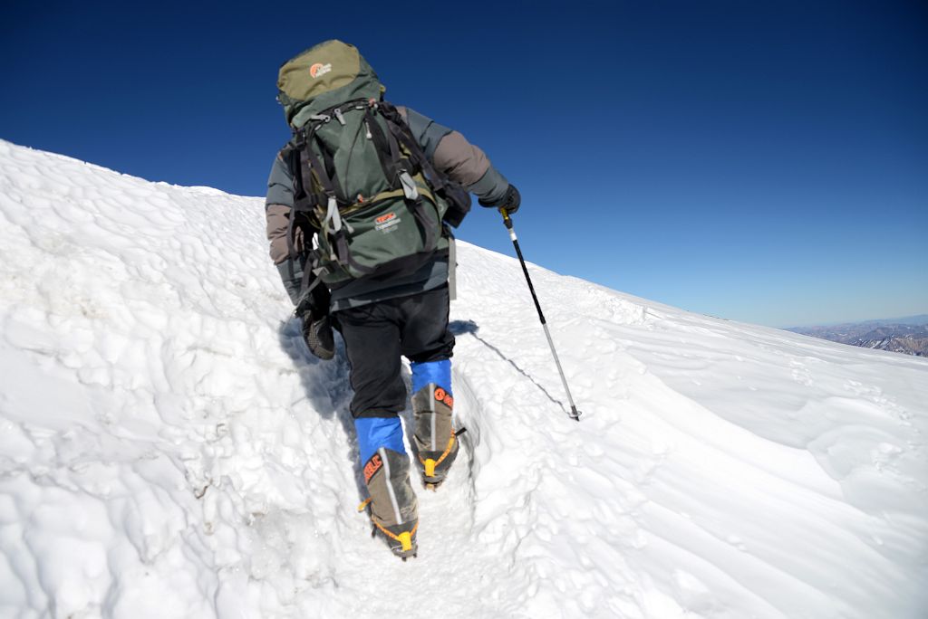 21 Inka Guide Agustin Aramayo Leads The Climb Up The Snow Slope Above Independencia Hut On The Way To Aconcagua Summit